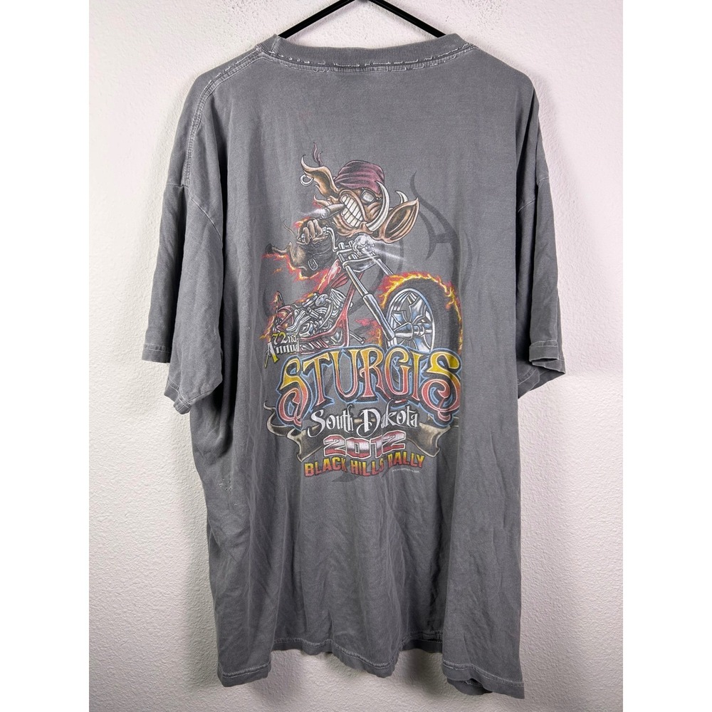 Sturgis South Dakota 2012 Black Hills Rally T-Shirt Gray Mens 3XL 72nd Annual